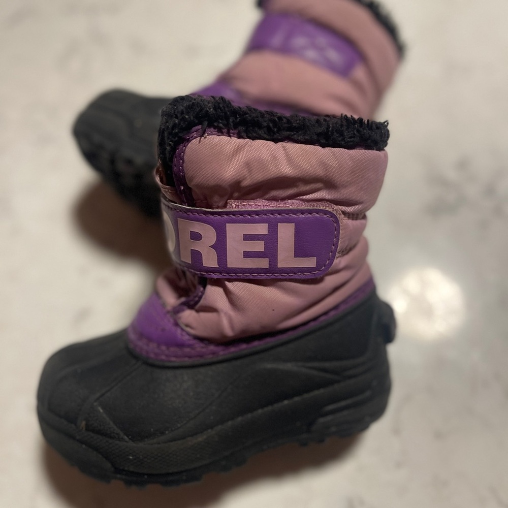 Sorel Black and Pink Snow Boots